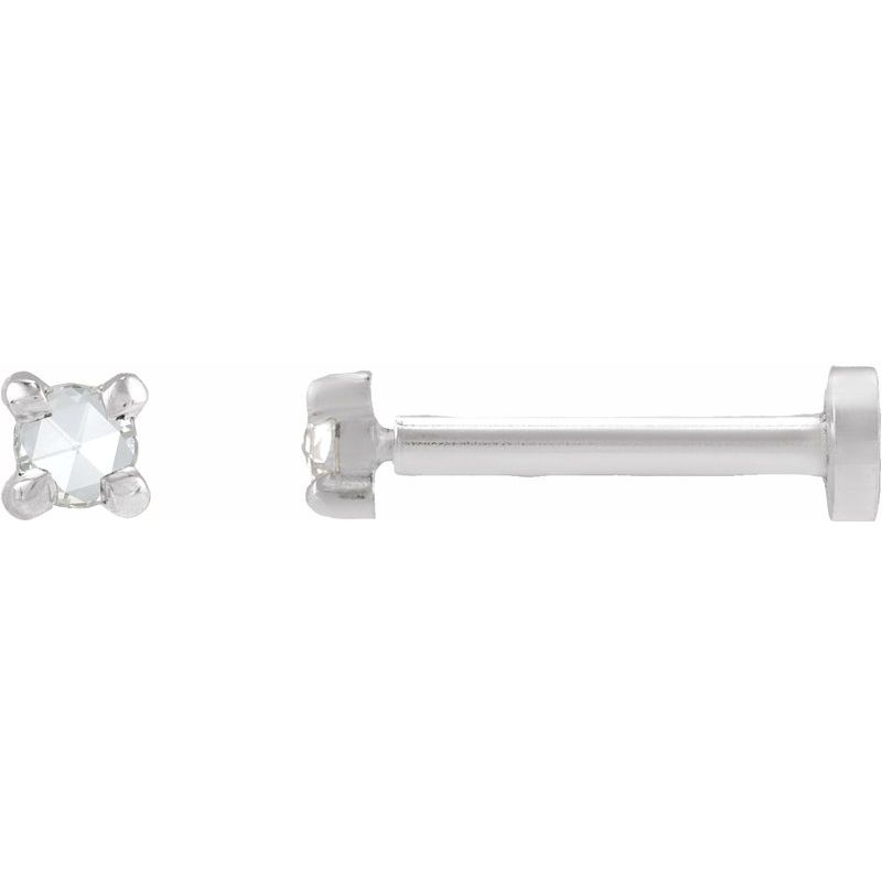 Round Rose-Cut 4-Prong Claw Stud Earrings