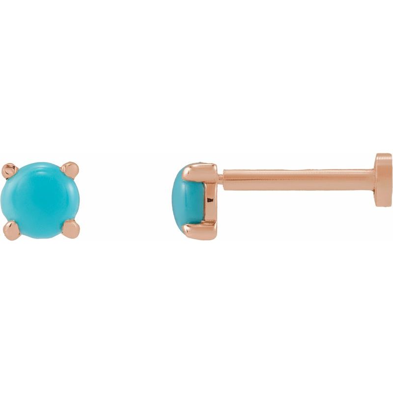 Round Rose-Cut 4-Prong Claw Stud Earrings