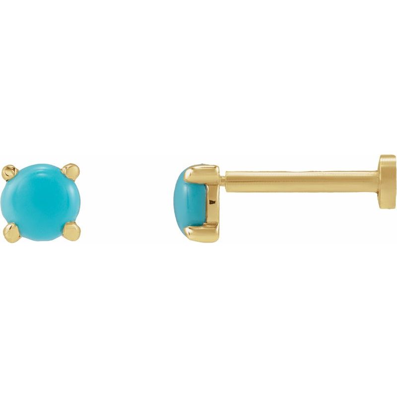 Round Rose-Cut 4-Prong Claw Stud Earrings