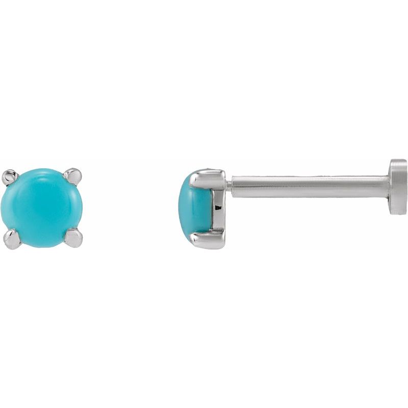 Round Rose-Cut 4-Prong Claw Stud Earrings