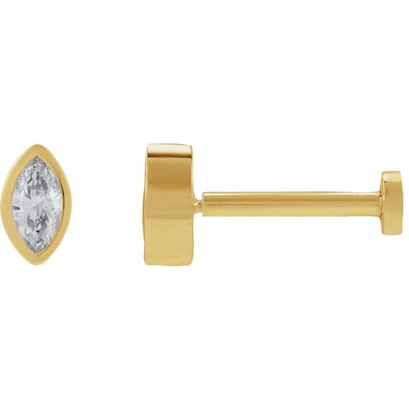 Marquise Bezel-Set Stud Earrings