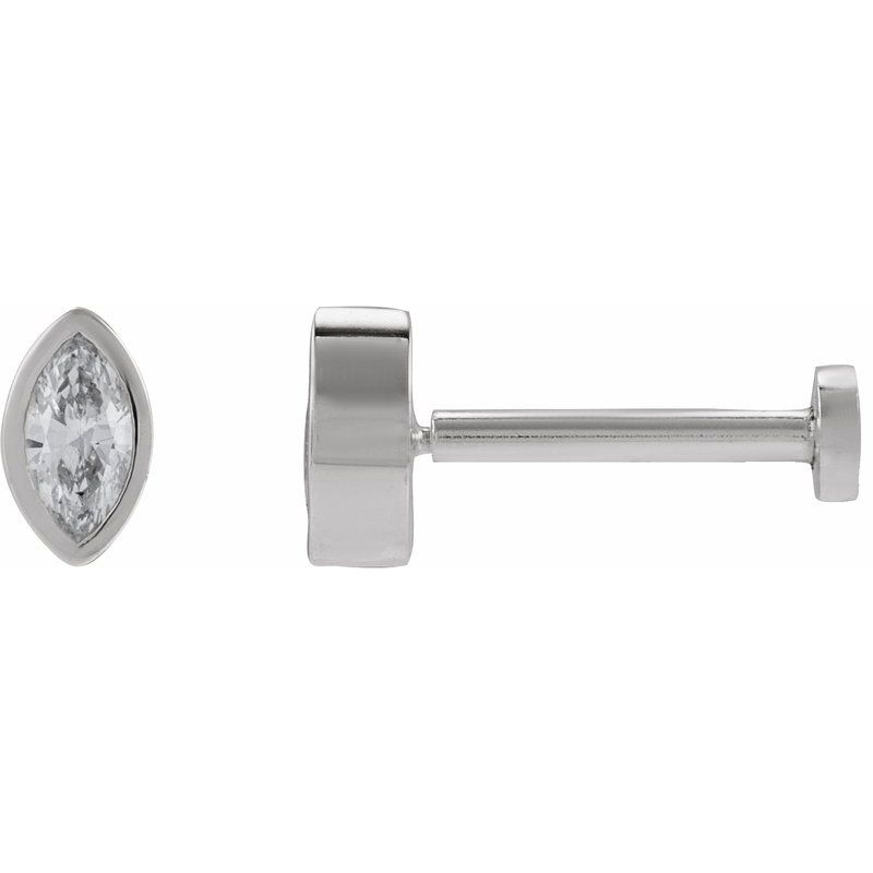Marquise Bezel-Set Stud Earrings