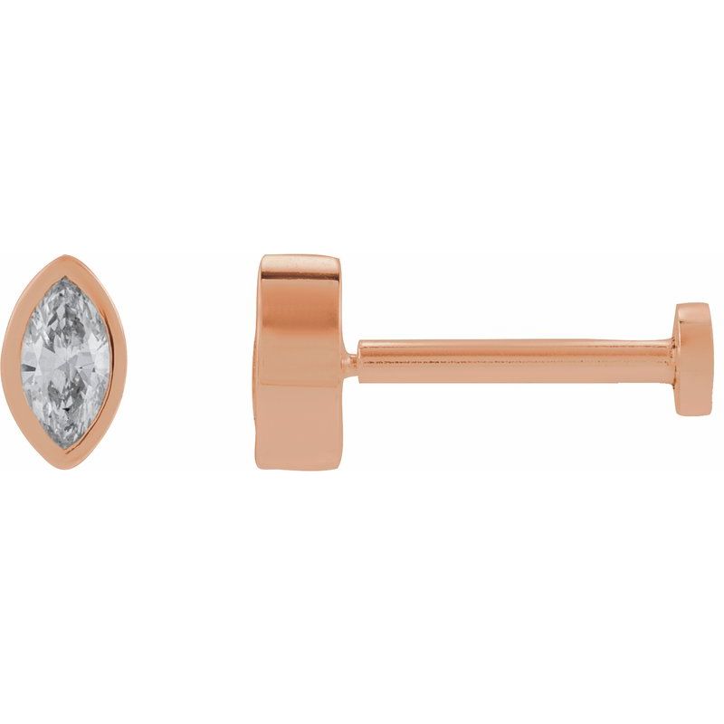 Marquise Bezel-Set Stud Earrings