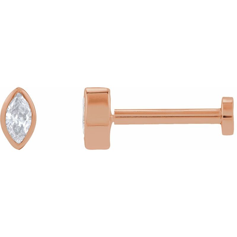 Marquise Bezel-Set Stud Earrings