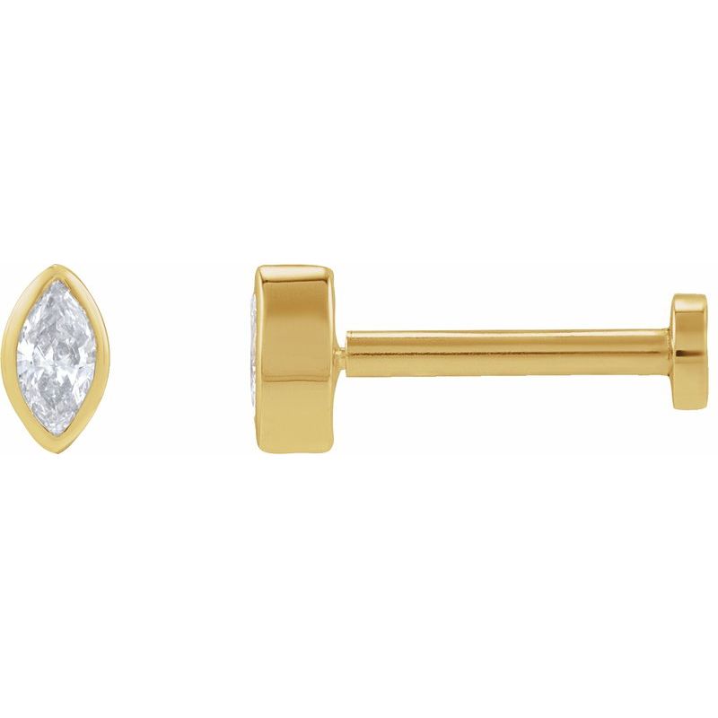 Marquise Bezel-Set Stud Earrings
