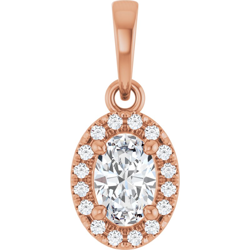 French-Set Halo-Style Pendant