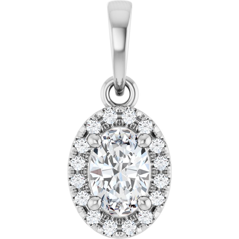French-Set Halo-Style Pendant