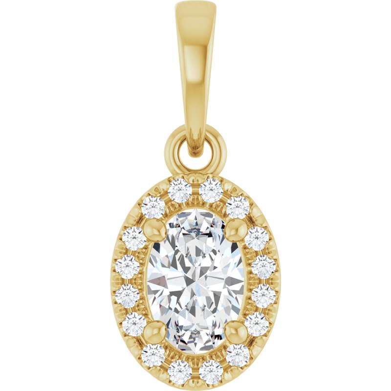 French-Set Halo-Style Pendant