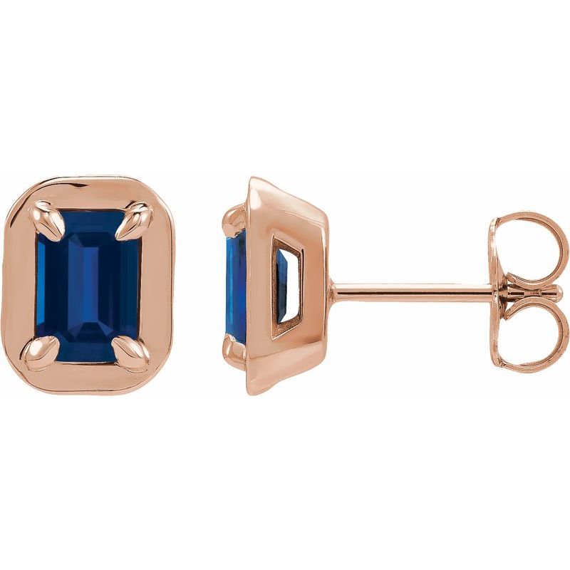 Round 4-Prong Claw Bezel-Style Stud Earrings