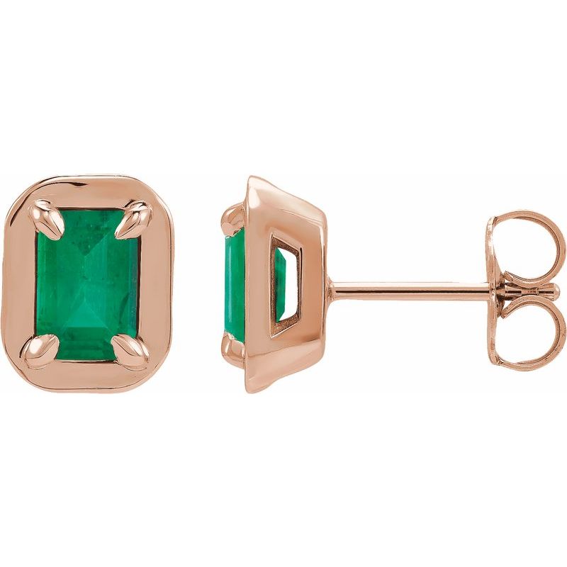 Round 4-Prong Claw Bezel-Style Stud Earrings