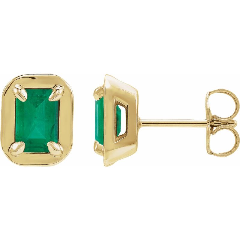 Round 4-Prong Claw Bezel-Style Stud Earrings