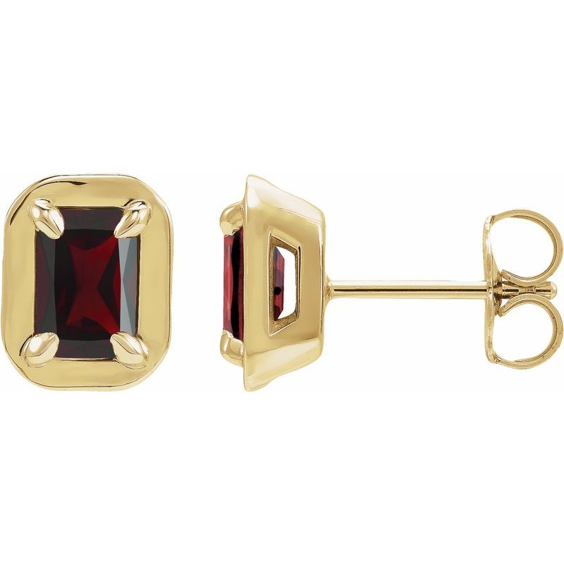 Round 4-Prong Claw Bezel-Style Stud Earrings