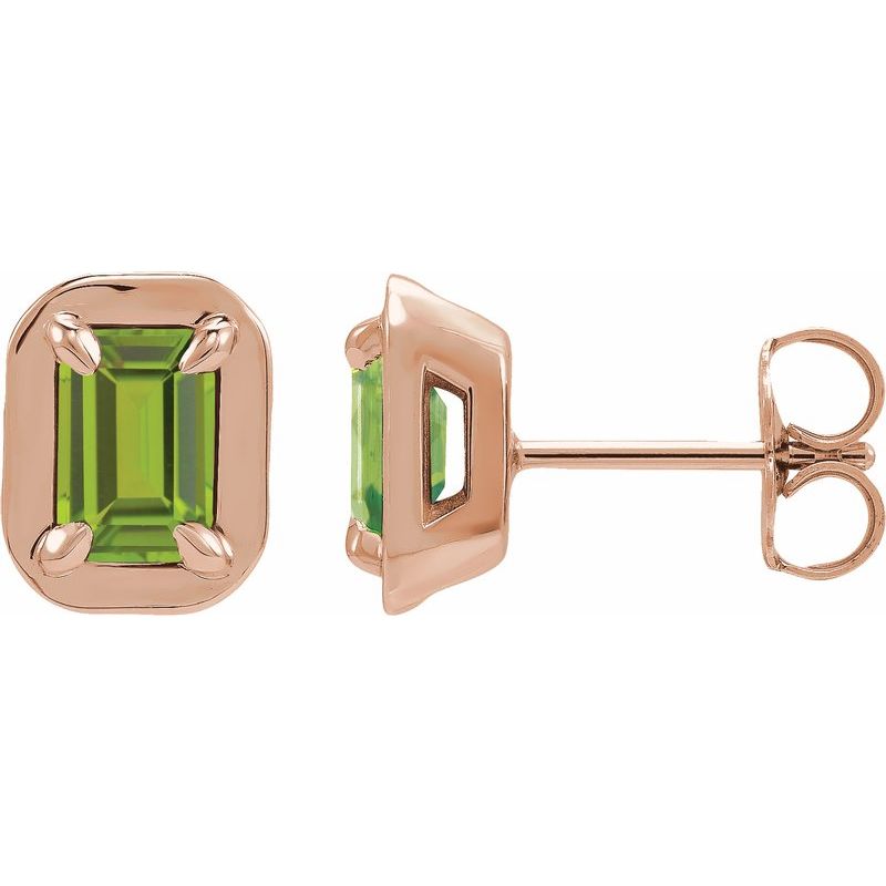 Round 4-Prong Claw Bezel-Style Stud Earrings
