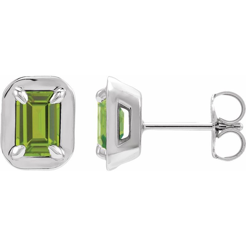 Round 4-Prong Claw Bezel-Style Stud Earrings