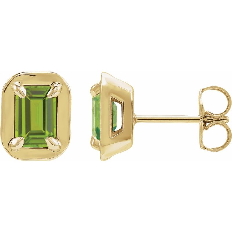 Round 4-Prong Claw Bezel-Style Stud Earrings