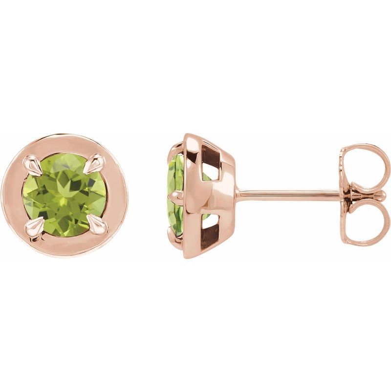 Round 4-Prong Claw Bezel-Style Stud Earrings
