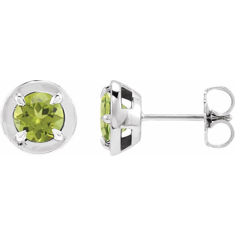 Round 4-Prong Claw Bezel-Style Stud Earrings