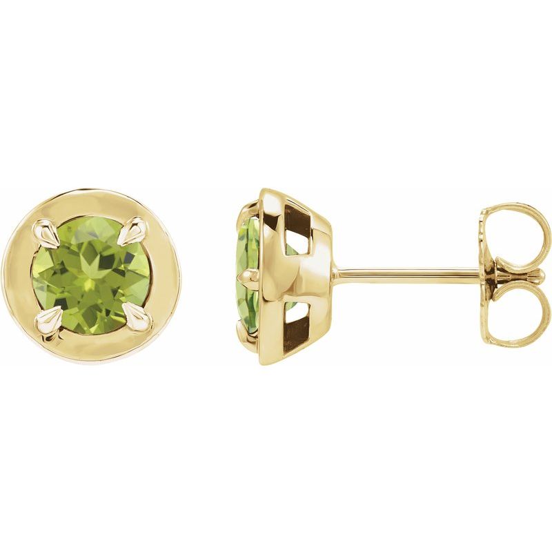 Round 4-Prong Claw Bezel-Style Stud Earrings