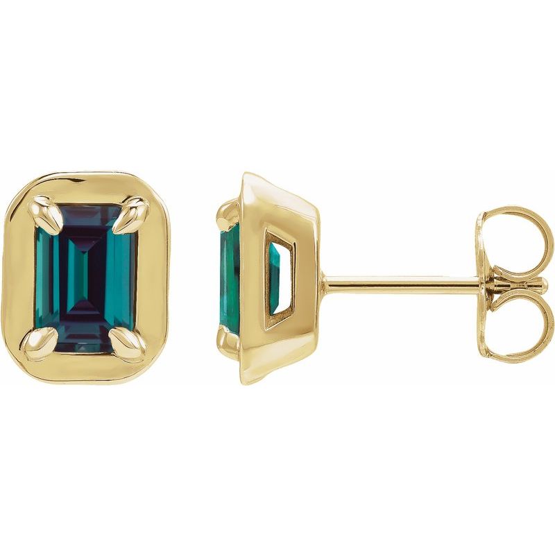 Round 4-Prong Claw Bezel-Style Stud Earrings