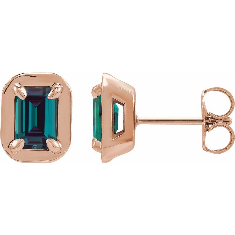 Round 4-Prong Claw Bezel-Style Stud Earrings