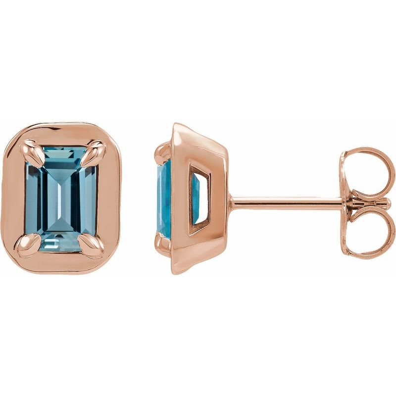 Round 4-Prong Claw Bezel-Style Stud Earrings
