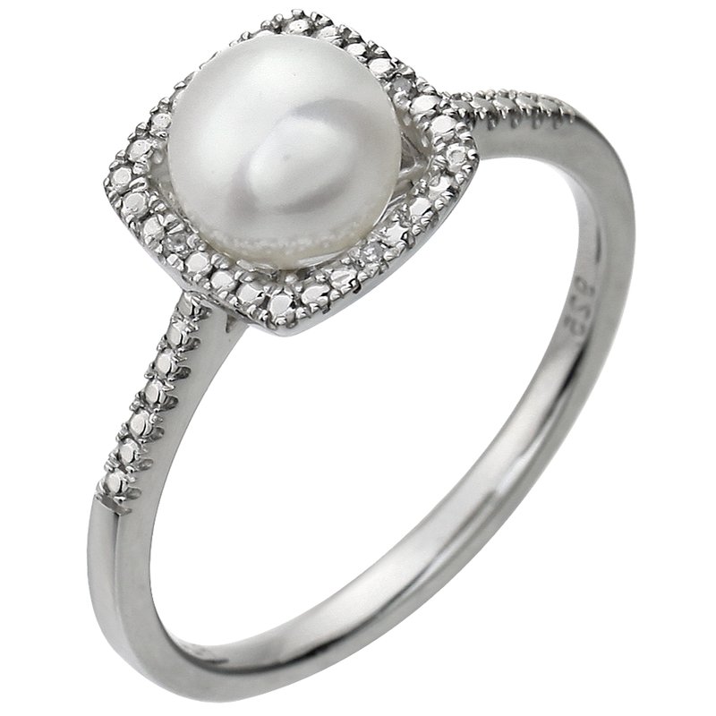 Halo-Style Birthstone Ring — Natural & .01 ctw Diamond