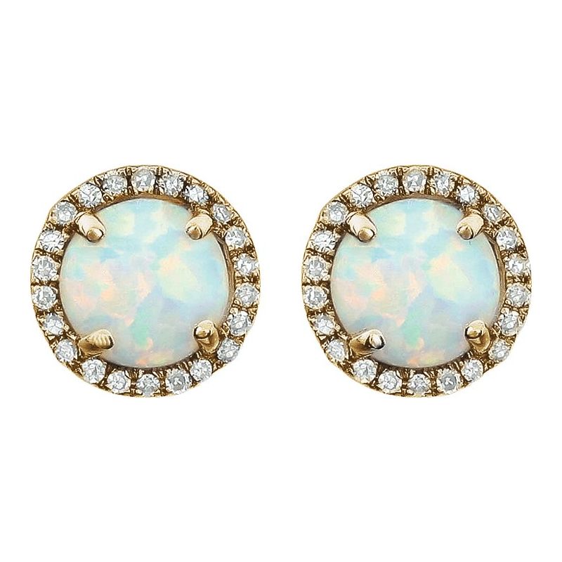 Round 4-Prong Halo-Style Birthstone Earrings
