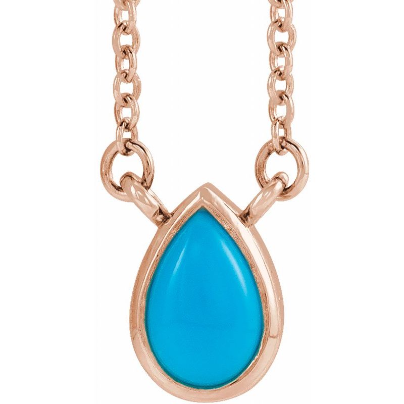 Natural Bezel-Set Cabochon 18″ Necklace