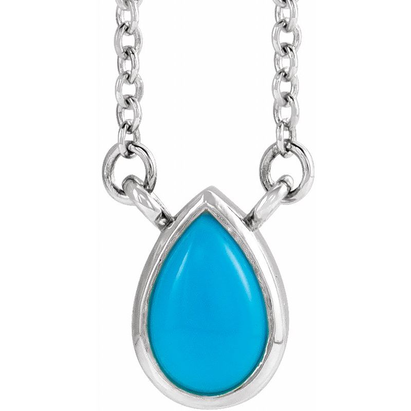 Natural Bezel-Set Cabochon 18″ Necklace