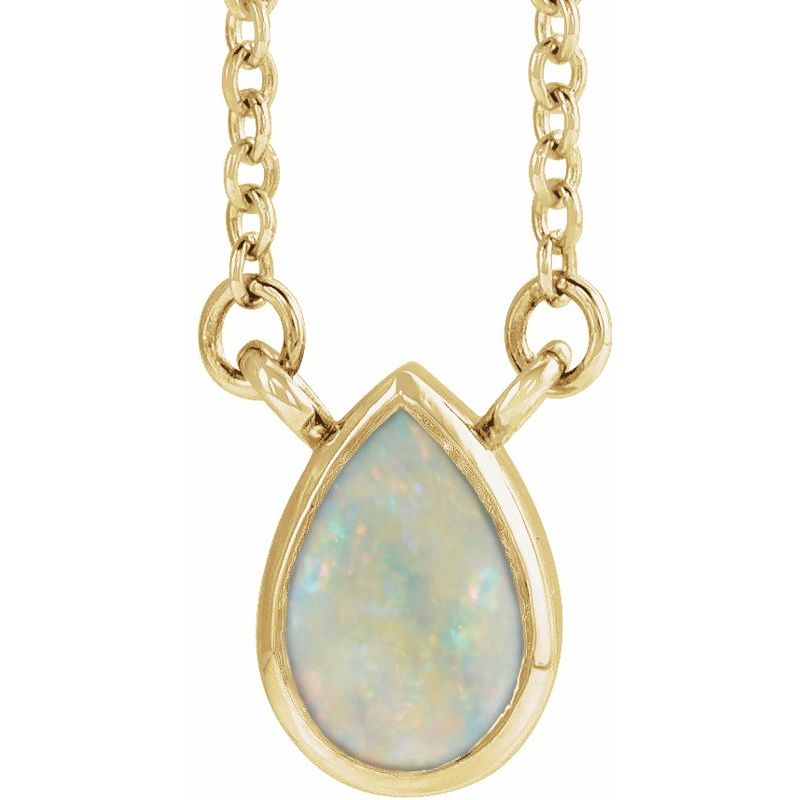 Natural Bezel-Set Cabochon 18″ Necklace
