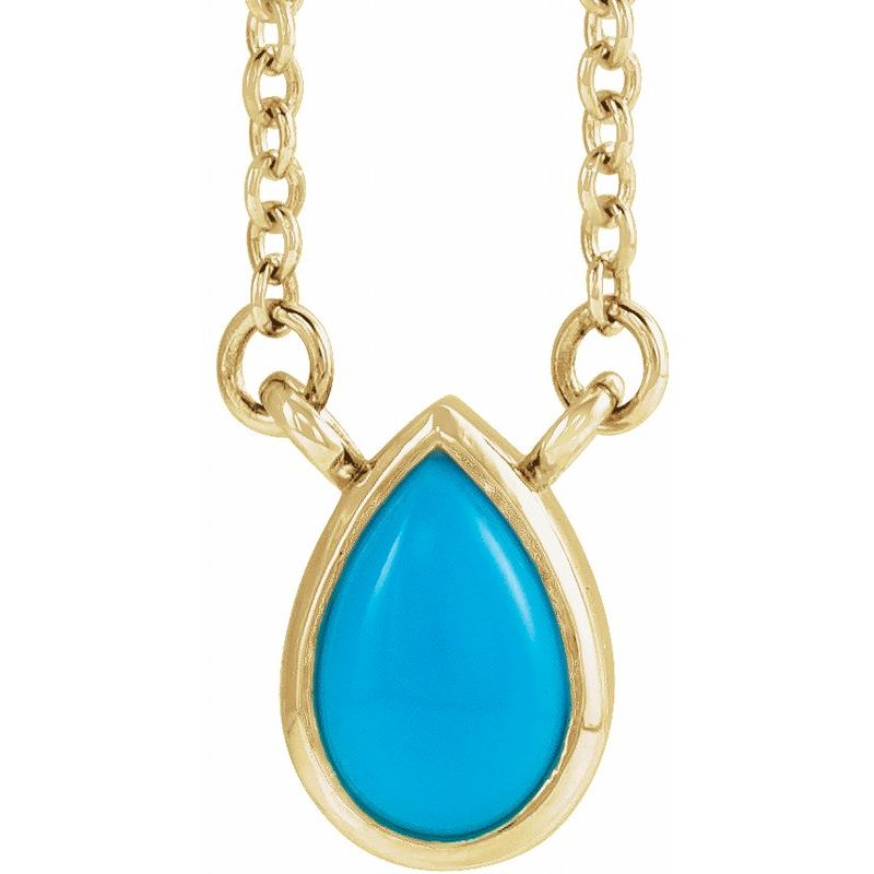 Natural Bezel-Set Cabochon 18" Necklace