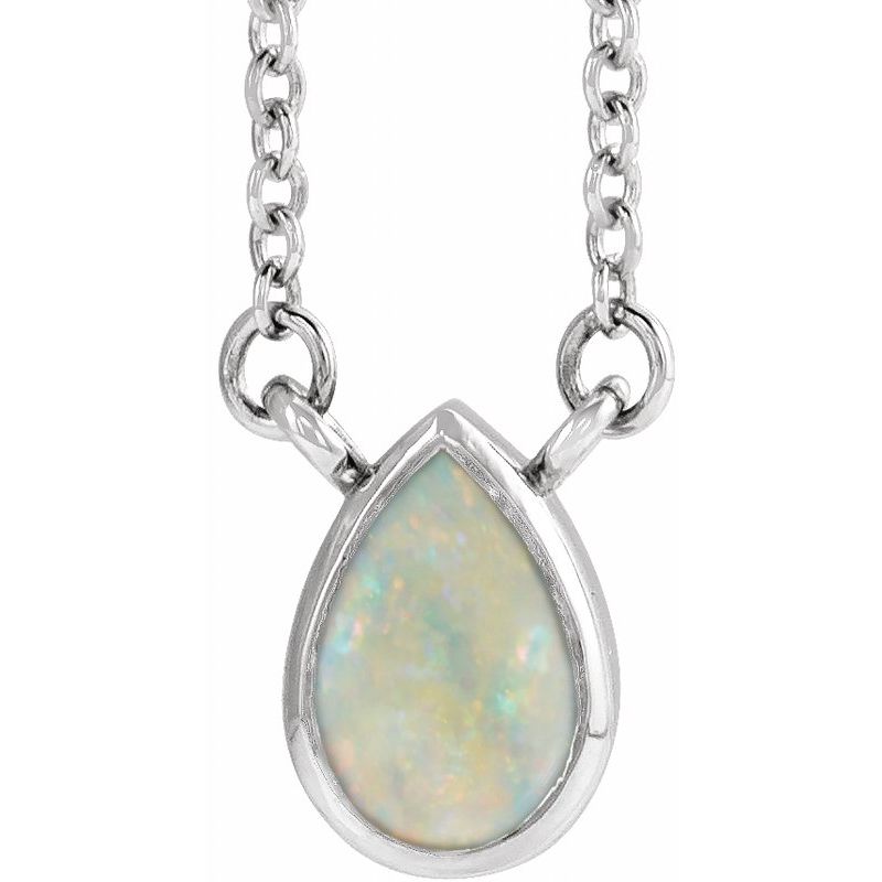 Natural Bezel-Set Cabochon 18″ Necklace