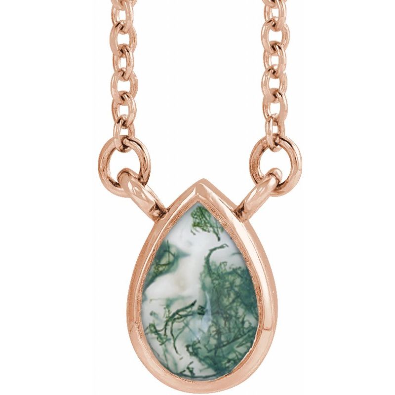 Natural Bezel-Set Cabochon 18″ Necklace