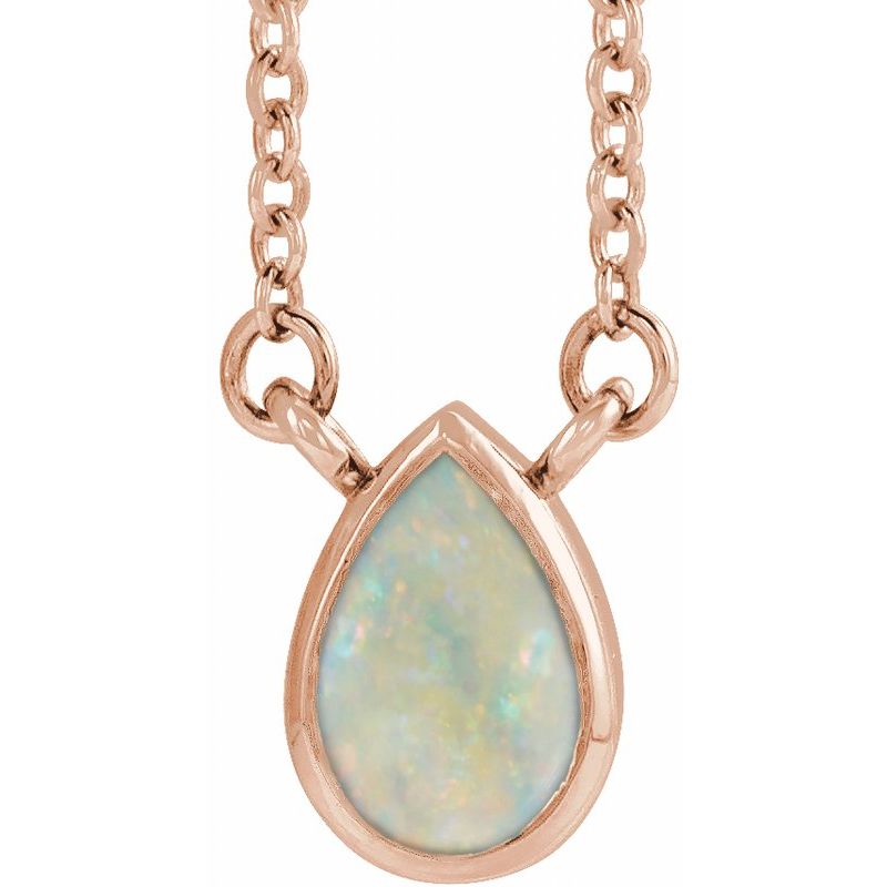Natural Bezel-Set Cabochon 18″ Necklace