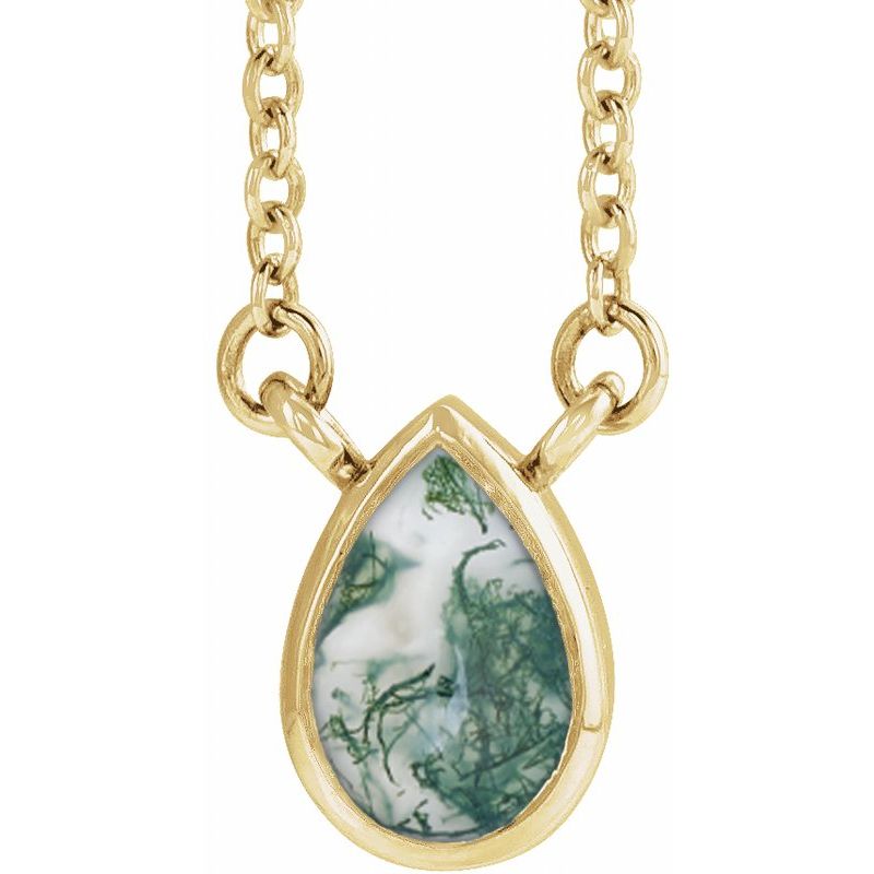 Natural Bezel-Set Cabochon 18″ Necklace