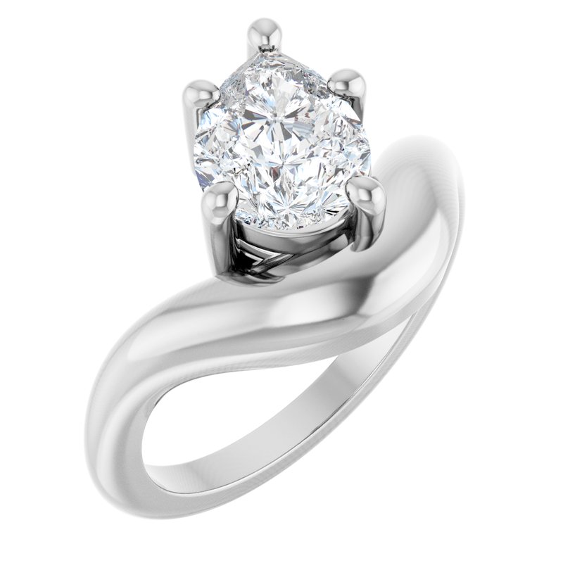 Solitaire Freeform Dome Ring