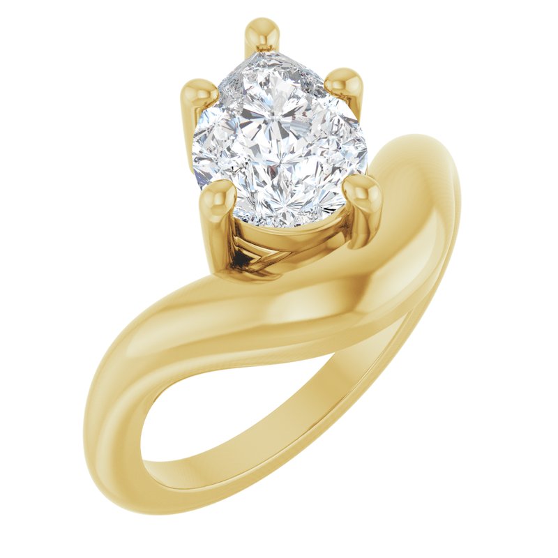 Solitaire Freeform Dome Ring