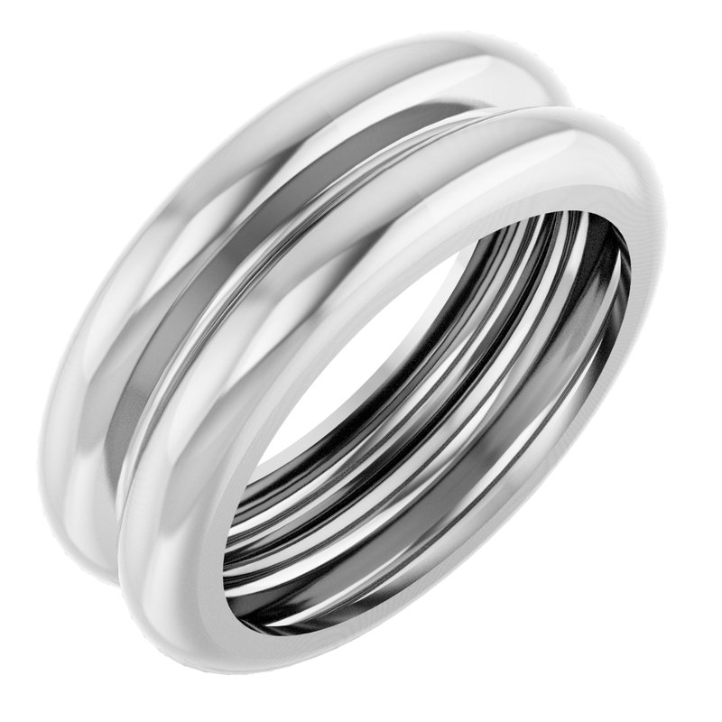 Lightweight Grooved Dome Stackable Ring