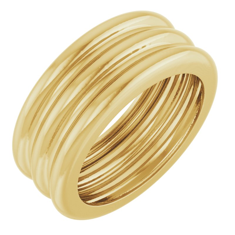 8 mm Lightweight Grooved Dome Stackable Ring Size