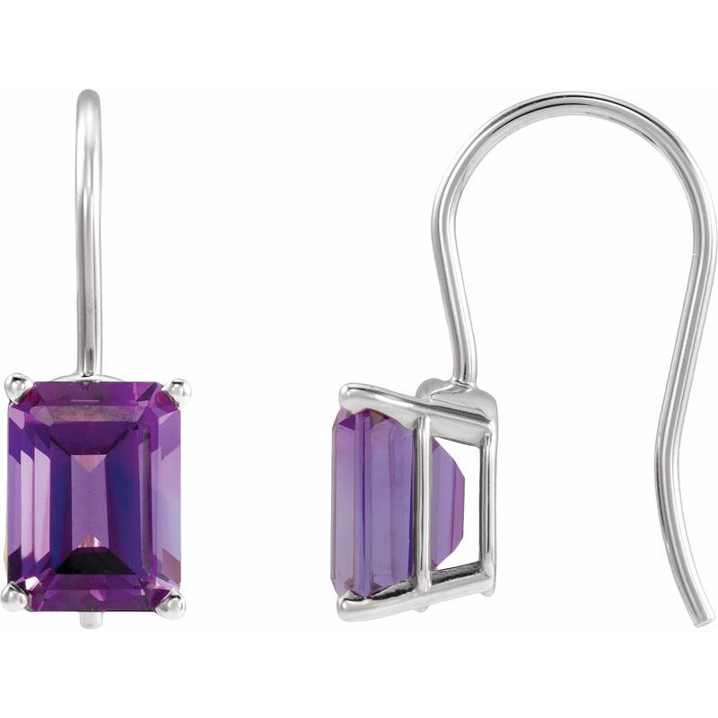 Emerald 4-Prong Drop Earrings