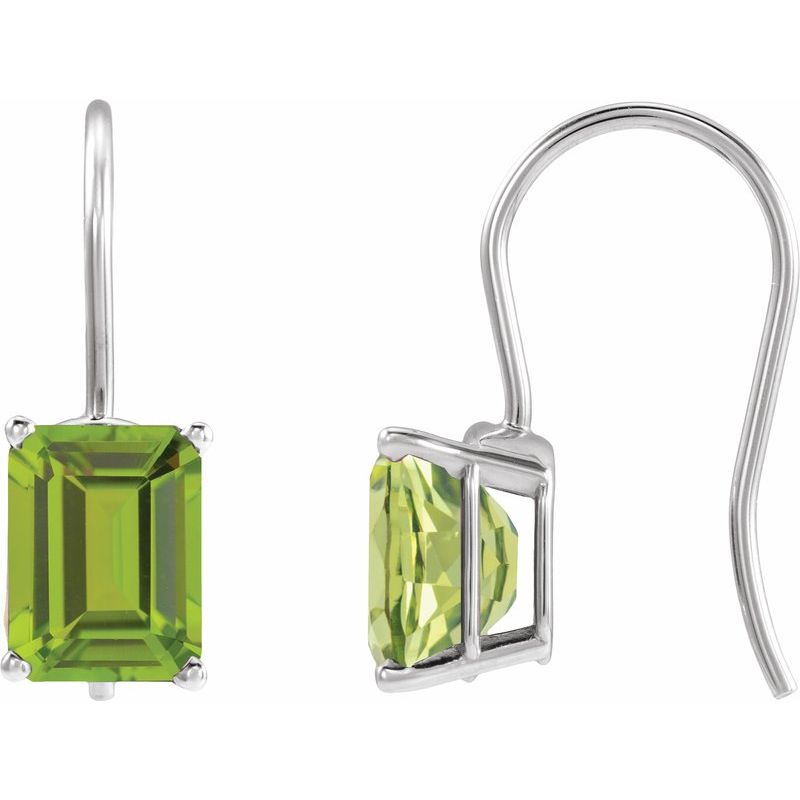 Emerald 4-Prong Drop Earrings