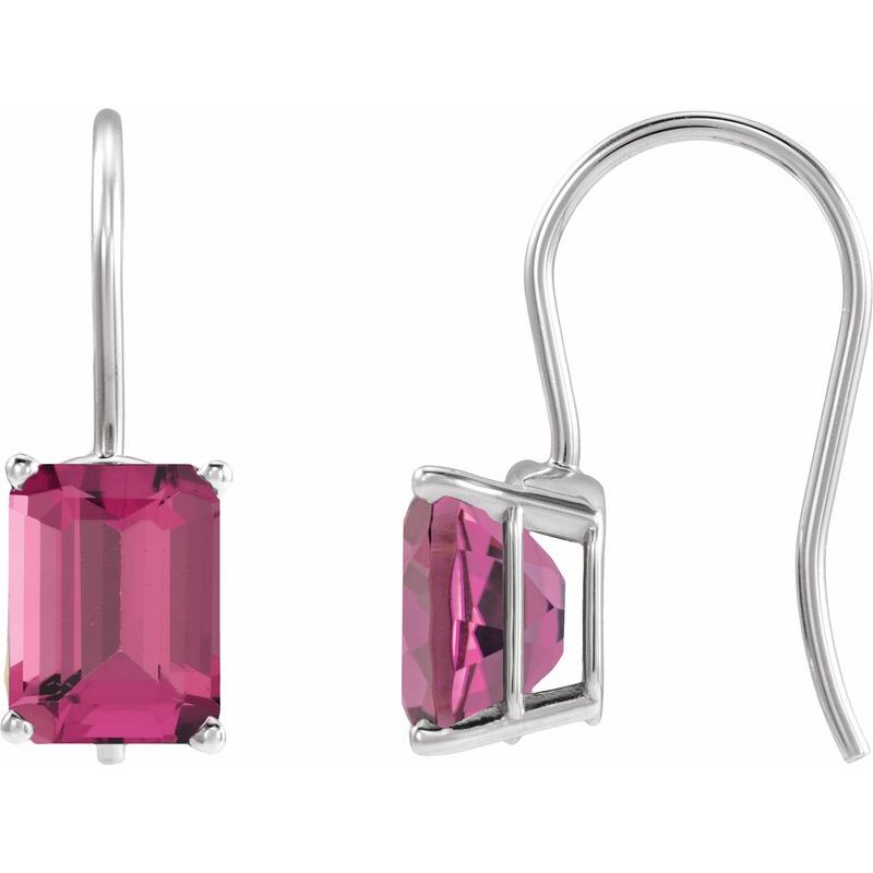 Emerald 4-Prong Drop Earrings