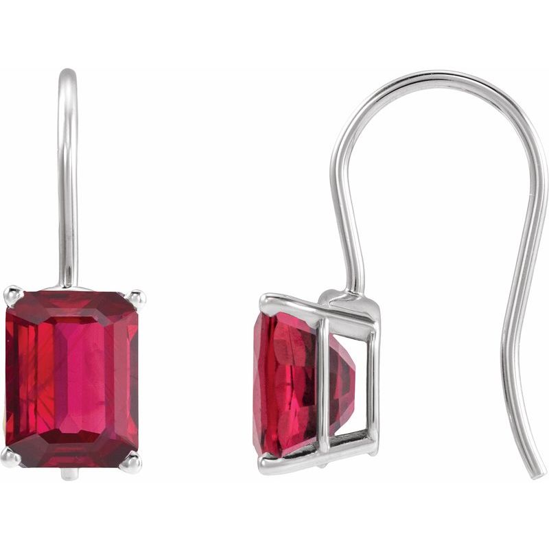 Emerald 4-Prong Drop Earrings