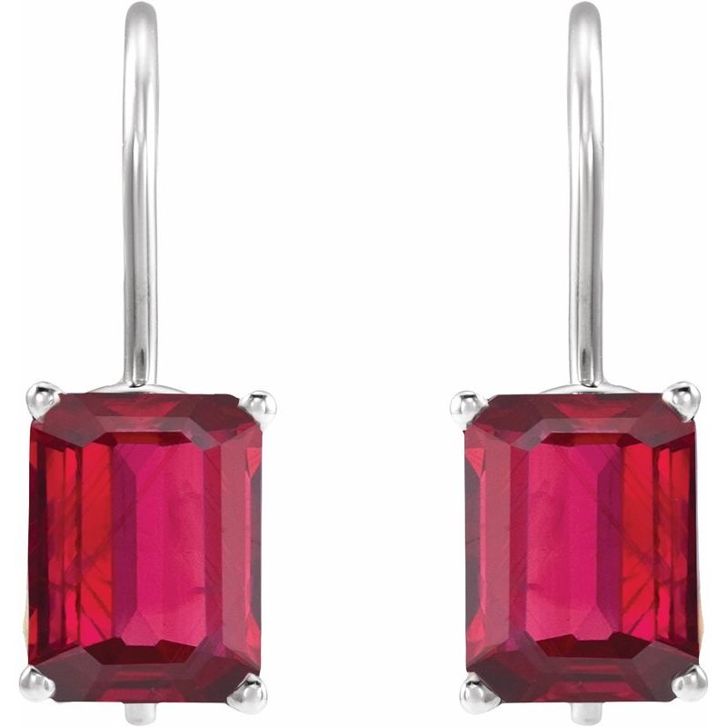 Emerald 4-Prong Drop Earrings