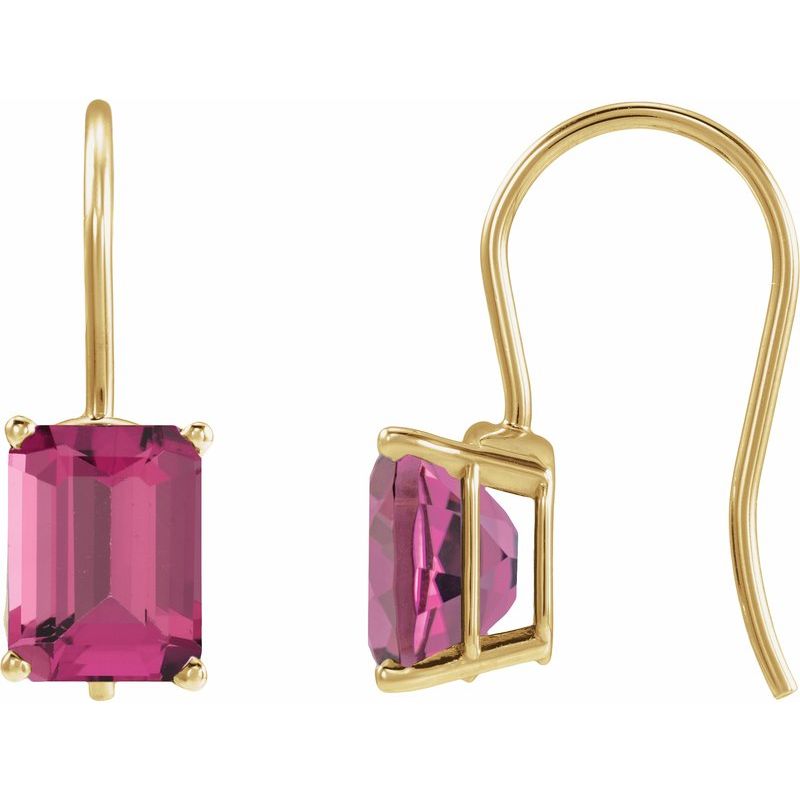 Emerald 4-Prong Drop Earrings