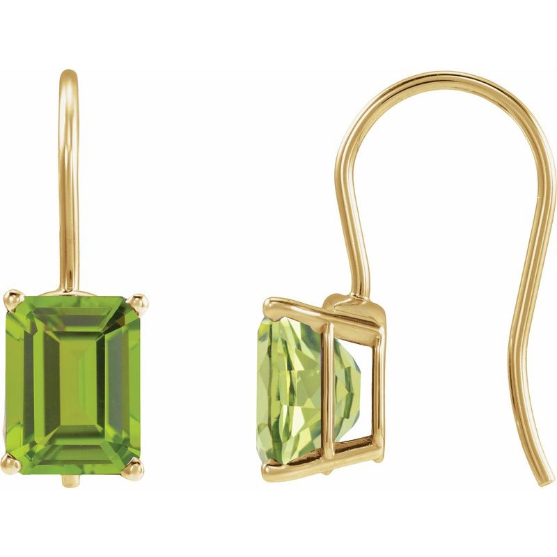 Emerald 4-Prong Drop Earrings