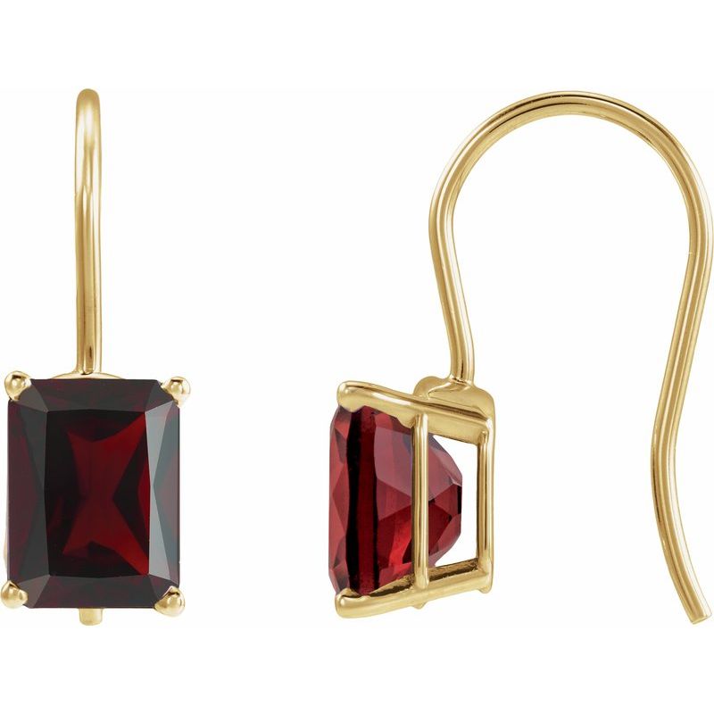 Emerald 4-Prong Drop Earrings