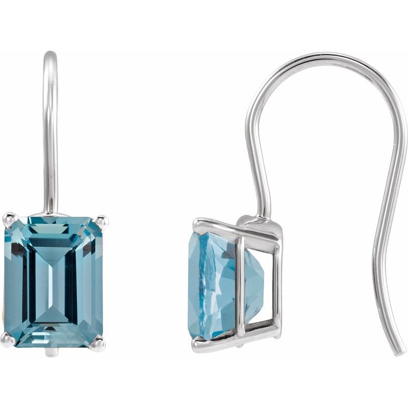 Emerald 4-Prong Drop Earrings