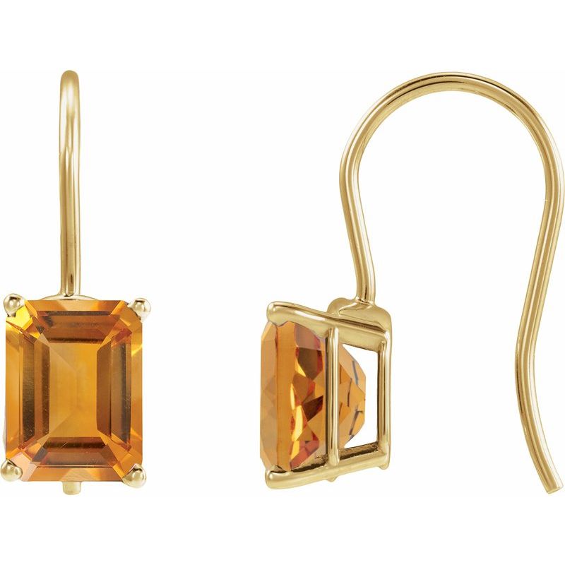 Emerald 4-Prong Drop Earrings