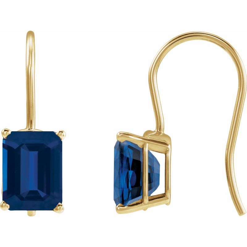 Emerald 4-Prong Drop Earrings